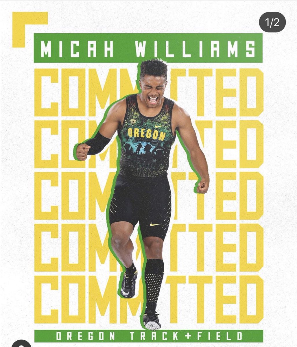 AndreaGreenFit's tweet photo. The virus silenced the starting gun for the track season.  No chance for Micah Williams to defend his outdoor 100M 10.21 and 200M 21.03 Oregon high school state records. 2018 he made the 4by100 U20 world team competed in Finland, won a gold medal. See attached tweet #SENIORNIGHT https://t.co/z0tHCMe6c6