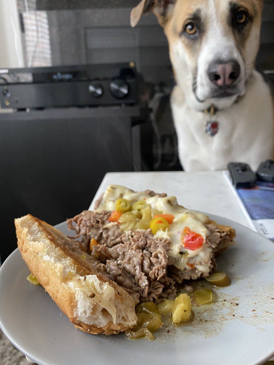 wclanfield's tweet photo. Little homemade Sunday beef + bonus pup. 

Rate it @barstoolcarl (@stephclan) https://t.co/9w0uhBZO6x