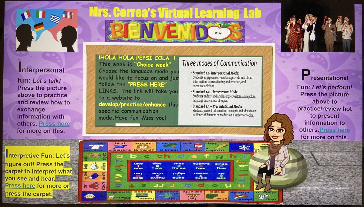 DejesusIsamar's tweet photo. Thank you to @SamaraSpielberg for the awesome idea! โค๏ธ๐ฅฐ here is my #ClickableClassroomChallenge w focus on the 3 modes of languages. The Sโs Just click and go develop ๐ (check out the Spanish carpet) @Asbury_ParkSD @BESPrincipalAP https://t.co/69yXhTh3iY