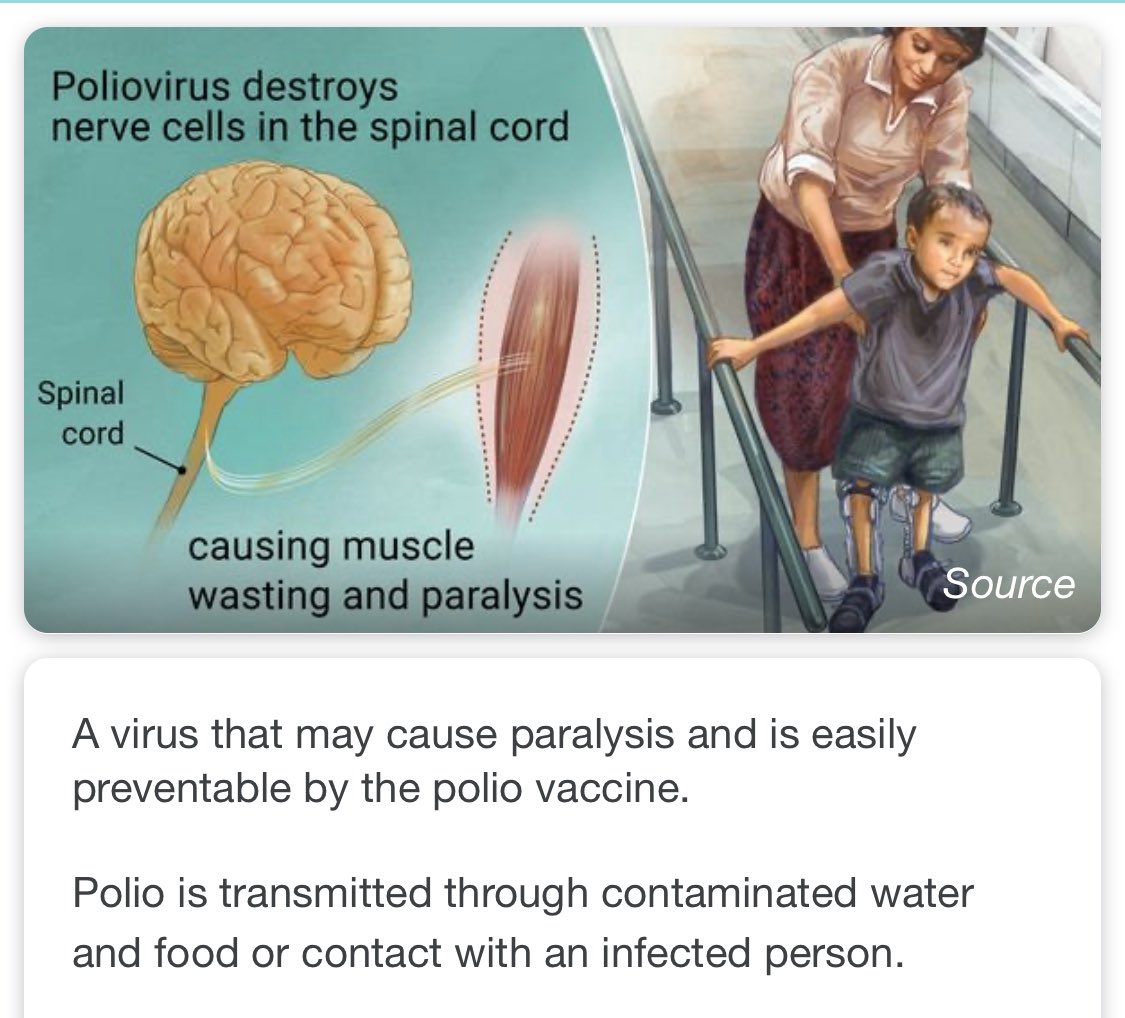4/ In most cases, muscle function returned to some degree, and many people who developed paralytic  #polio recovered completely. That said, muscle weakness and paralysis lasting a year or more could become permanent.