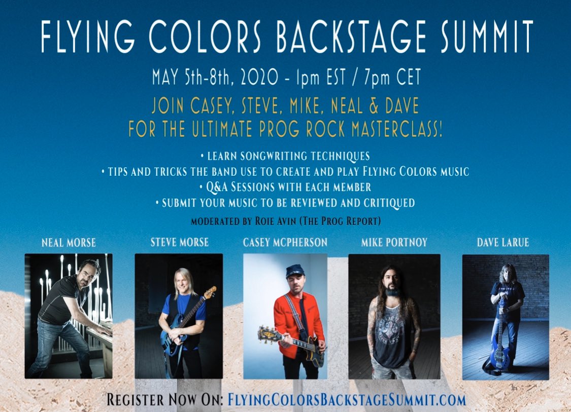 Just a reminder, there’s still time to sign up for <a href="/FlyingColors/">Flying Colors</a>’ Backstage Summit taking place THIS WEEK Tues thru Fri. The event will feature all 5 members of the band taking part in songwriting instructions and tips, Q&amp;A sessions &amp; MORE! For more info: flyingcolorsbackstagesummit.com