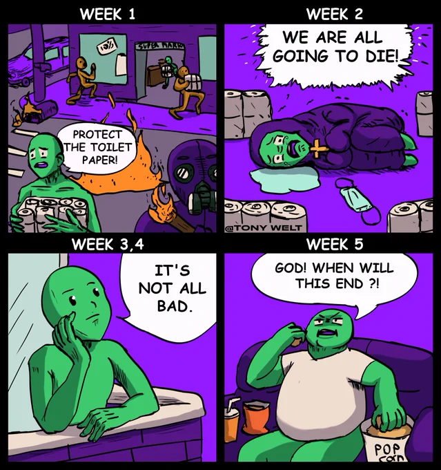 Psychological evolution of quarantine 