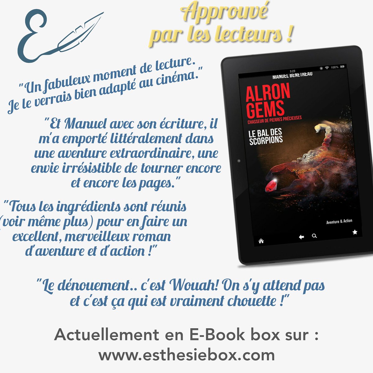 📚 E-BOOK 📚 Alron Gems : Le bal des scorpions de Manuel Bénétreau.
En vente sur esthesiebox.com ! 
Une offre e-book exclusive à ne pas manquer !
#autoedition #lecture #confinement