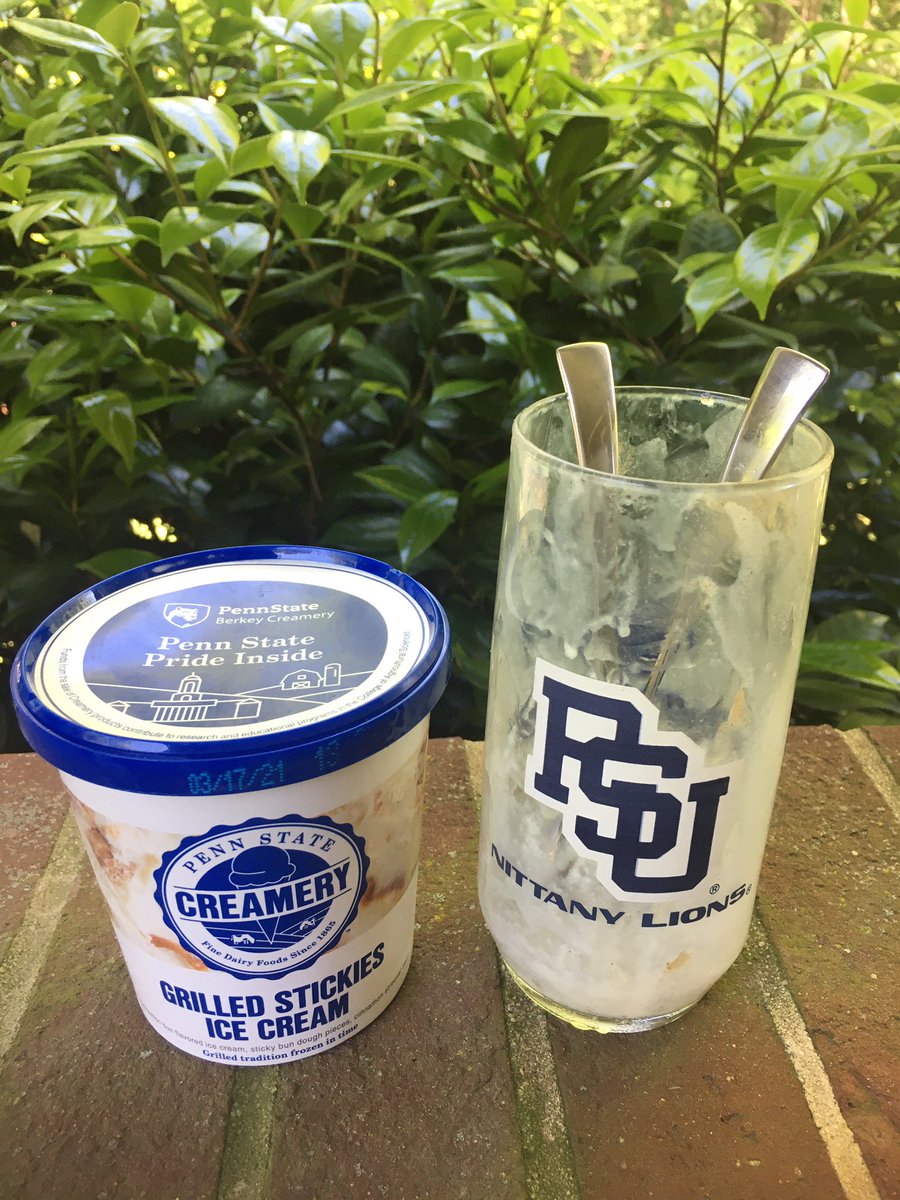 KristiBrawley's tweet photo. Splitting a pint of #PennState tradition after paying off my education. Thank you @psucreamery   for sending such sweet memories of Happy Valley! https://t.co/bhjbvLQEPu