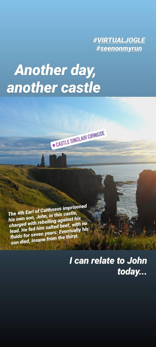 Ami3_LK's tweet photo. On today's section of my #virtualjogle I travelled southbound from Keiss, through Reiss and down to Wick. 16.5 miles in and I've already passed 3 amazing castles. Quite like this pretending and exploring! Breaks up the monotony at least π
History lesson thrown in too π€ https://t.co/QIOsQb6kfX