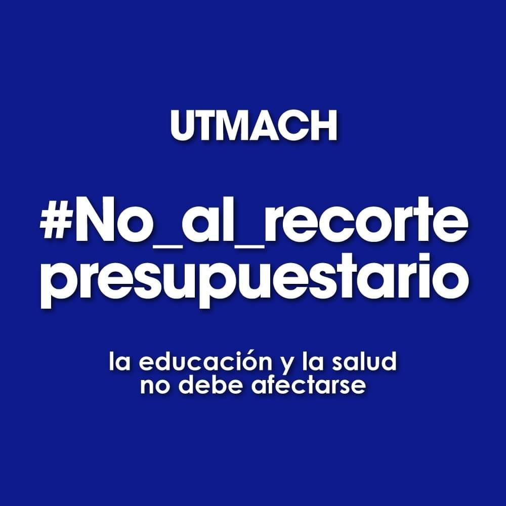 krisdr08's tweet photo. #NOalRecorte UTMach se suma a la voz de protesta de las malas decisiones del Gobierno Nacional https://t.co/6DRKX8ARit