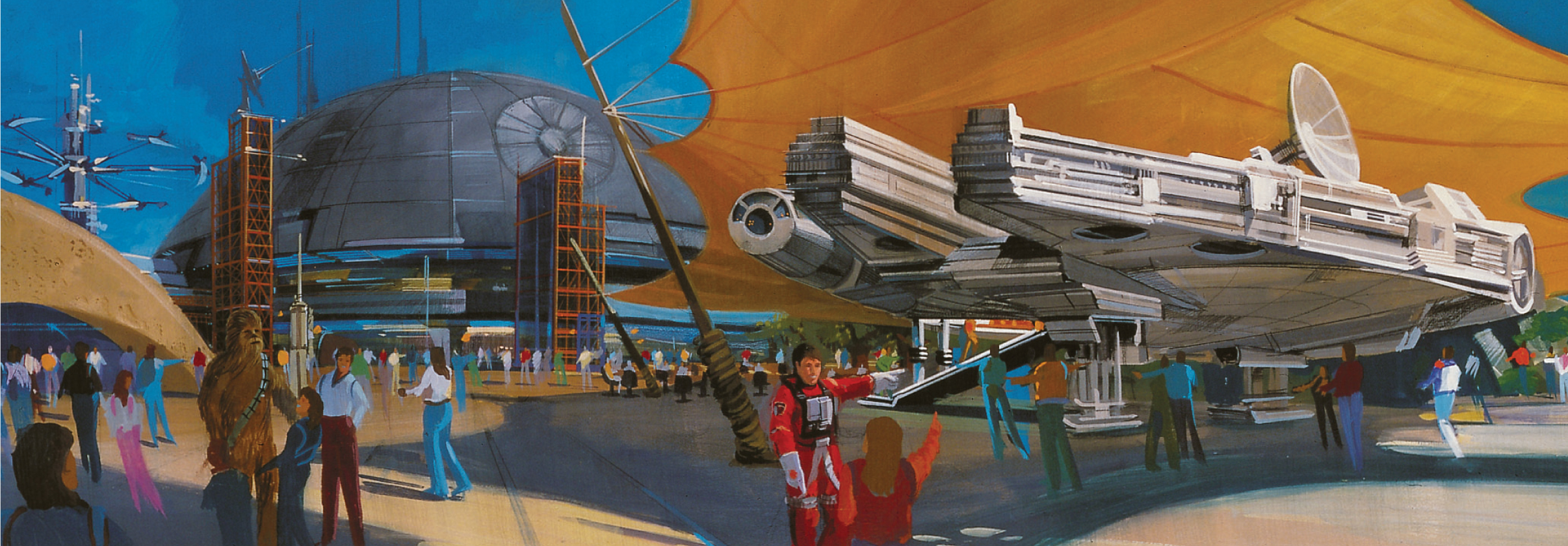 Pixiedust Today We Celebrate Star Wars Day May The 4th Be With You Old Concept Art Of A Star Wars Area In Discoveryland At Disneyland Paris With A