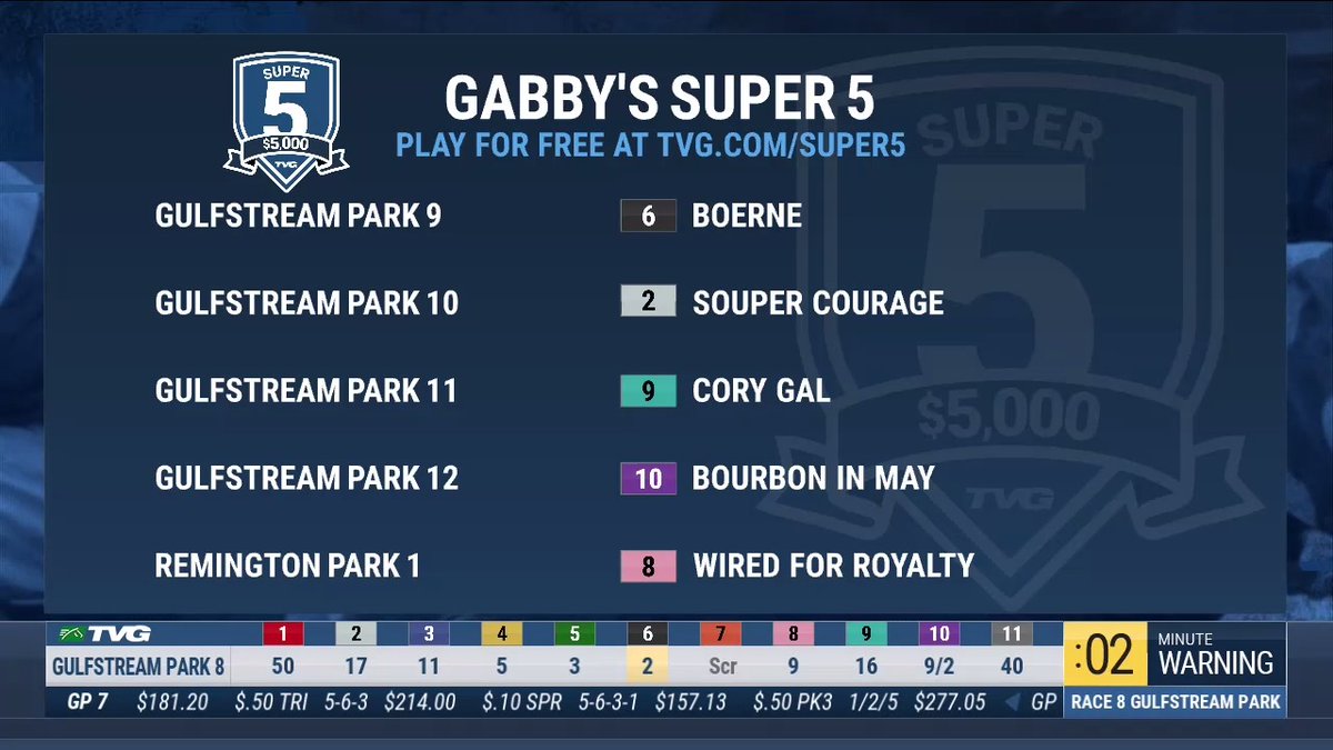 Tvg Check Out Gabby Gaudet Super 5 Ticket Have You Opted In Yet For Your Chance At A Free 5 000 Contest Starts In Race 9 From Gulfstreampark T Co T0i9uhnxky T Co Crbuqgzqhu