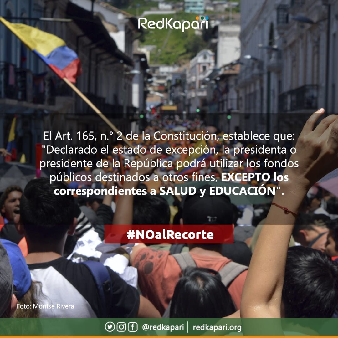 LeonidasIzaEc's tweet photo. El mejor ahorro del presupuesto es luchar contra las mafias de la corrupción que operan desde el Estado y su Gobierno @Lenin Moreno, no los recortes a la educación pública

#NoalRecorte, nuestra lucha continúa por una educación pública intercultural comunitaria https://t.co/s10DUZxPYv