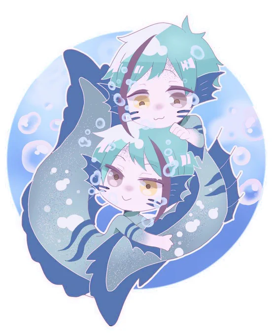 稚魚リーチ兄弟ちゃん??
#ツイステファンアート 