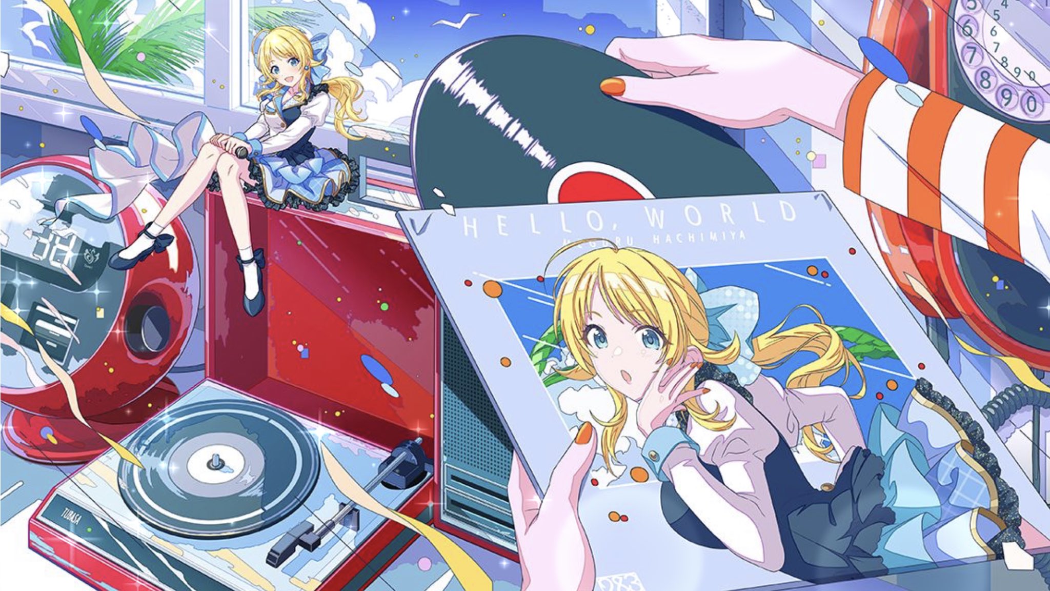 凪飼い お絵描き True74個目 ハロー ワールド めぐる 桜のほうもssr並みに綺麗だしフェスイラスト のほうもすごいお洒落で可愛い T Co Gdqactkvqr Twitter