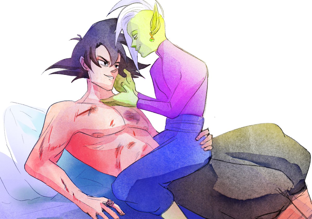 BiscuitSanji's tweet photo. NEW STORY: A Change of Pace (Zamasu x Black)

Happy birthday @RocioZero !!!  I lied about not having a present for you~! 🥰😘  I hope you enjoy it!!

Rating: Explicit/NSFW/18+

Yes, Zamasu x Black in that order.

AO3: https://t.co/IkfWHiyRGX

(art commissioned from @ritostime ) https://t.co/7P0O4T9cPb