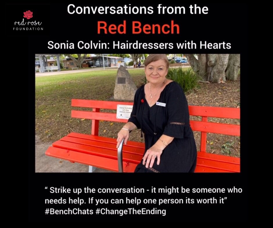 Redrose48829729's tweet photo. Domestic violence. Start the conversation. You could save a life. @bettsie2u @Hairdresserswi1 #RedBenchProject #BenchChats #ChangeTheEnding https://t.co/qAhfQNJSBp