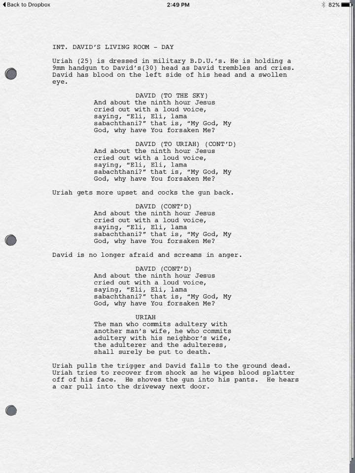 JonChrymes's tweet photo. From script to film. I wrote a screenplay written in only bible verses then shot the film. Showing earlier work I've done prior to true crime documentaries. https://t.co/Kc9advk8st