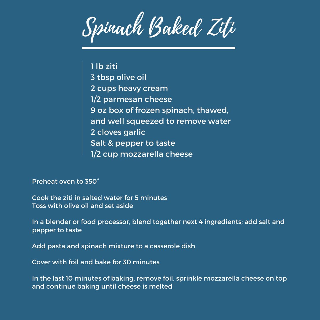 OdysseyBoston's tweet photo. The ultimate Sunday comfort meal is hot, cheesy and most importantly, simple. Here's how to recreate our Spinach Baked Ziti. #HornblowerAtHome #CookingInspo #DinnerInspo #Recipes https://t.co/La61nZvHR4