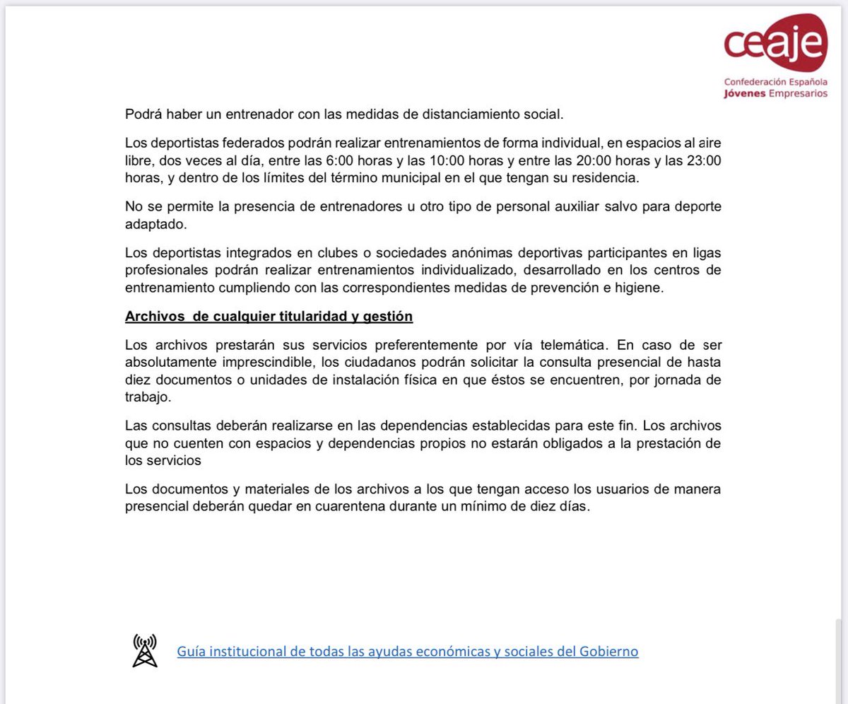 📝 🚨 Nota informativa. Así será mañana la actividad económica: