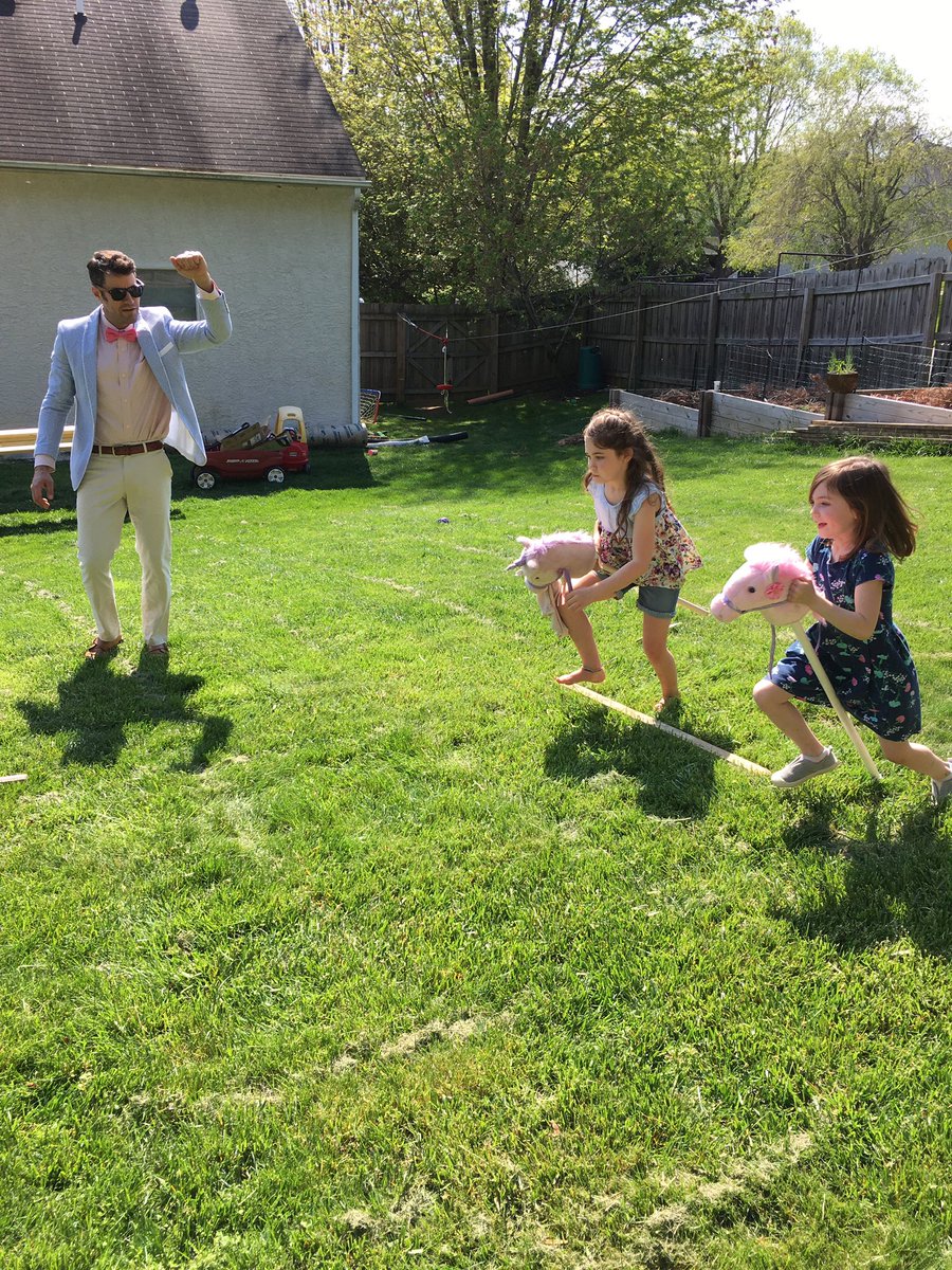 DrMeghanWalls's tweet photo. @WinterthurMuse Point to Point should have been today. We had it at home- cocktails, horse races, hats and all. Hey @tfurlong should have asked you to cover this very intense sporting event. #parentingduringpandemic #sunday #delawarelife #point2point https://t.co/rPjKwsCmSZ