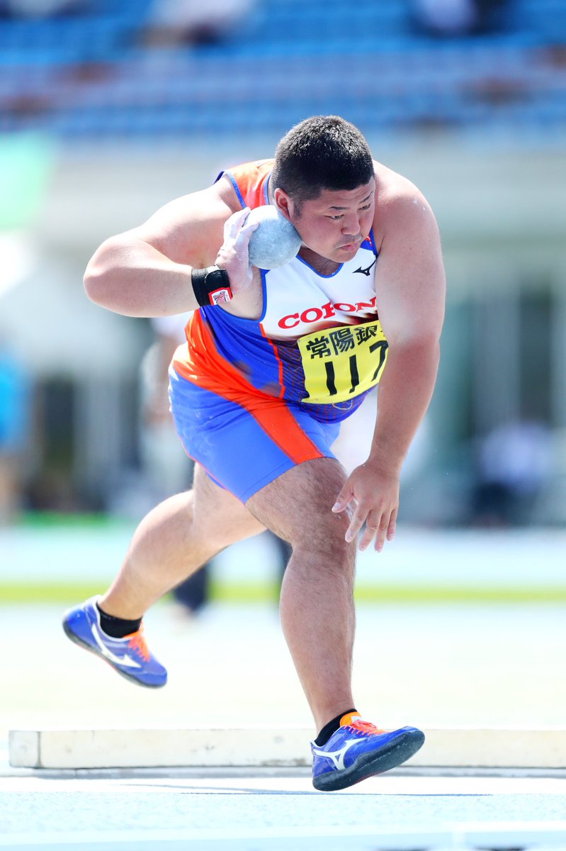 サトウ食品日本グランプリシリーズ Su Twitter Gp水戸大会 水戸招待 力強い投擲が写真からも伝わってきます 19年大会男子砲丸投 佐藤征平 選手 Satoumasahira 森下大地 選手 Daiichigakuintf 中村太地 選手 Mizuno Rikujo サトウ食品日本