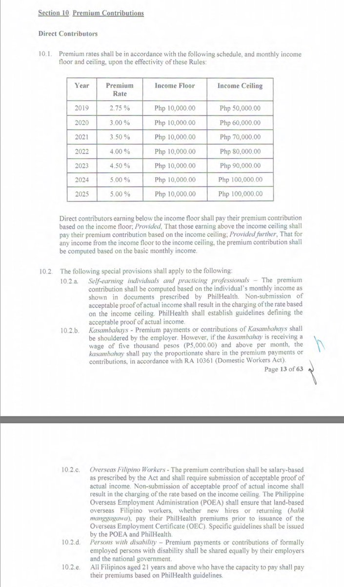 SecDuque's tweet photo. I call for the suspension of Section 10.2.C of the IRR of the UHC Law in light of COVID-19 and its economic impact on OFWs.  We will recommend this to Philhealth for their action.  Meanwhile, we will reach out again to our stakeholders on this. https://t.co/VudhaLlPCI