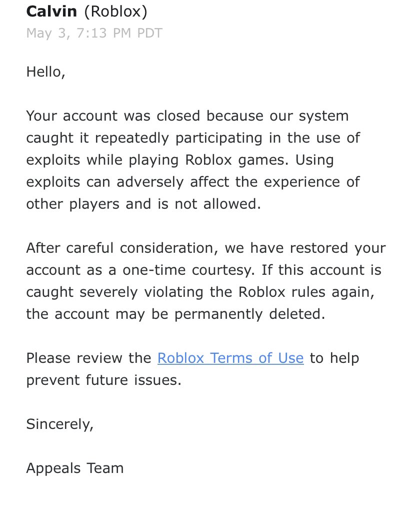 swaggerroblox69's tweet image. #robloxbanwave THANK YOU SO MUCH CALVIN I CANT BELIEVE IM BACK