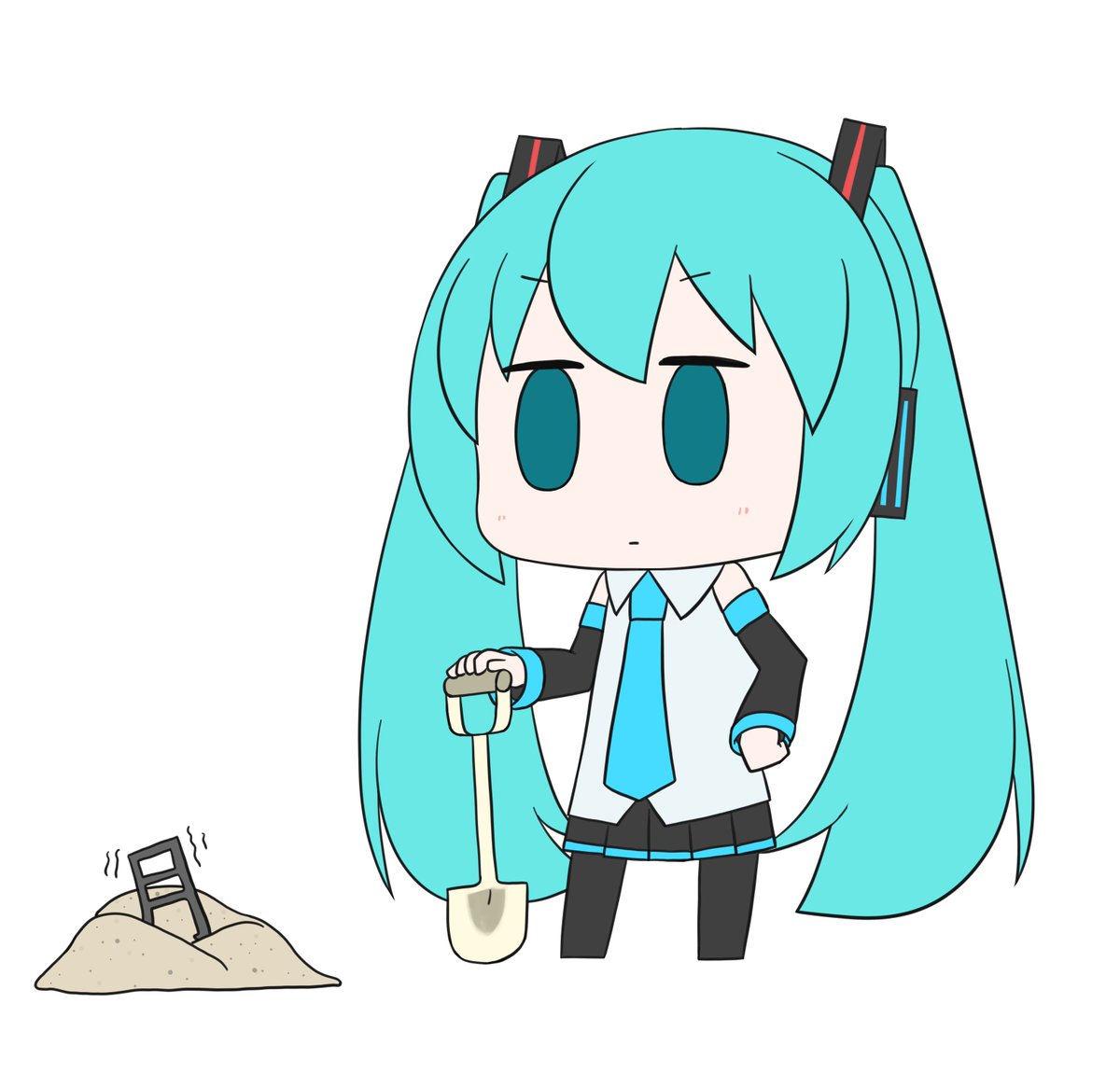初音ミク 「今日も一日 」|はつねネガメのイラスト