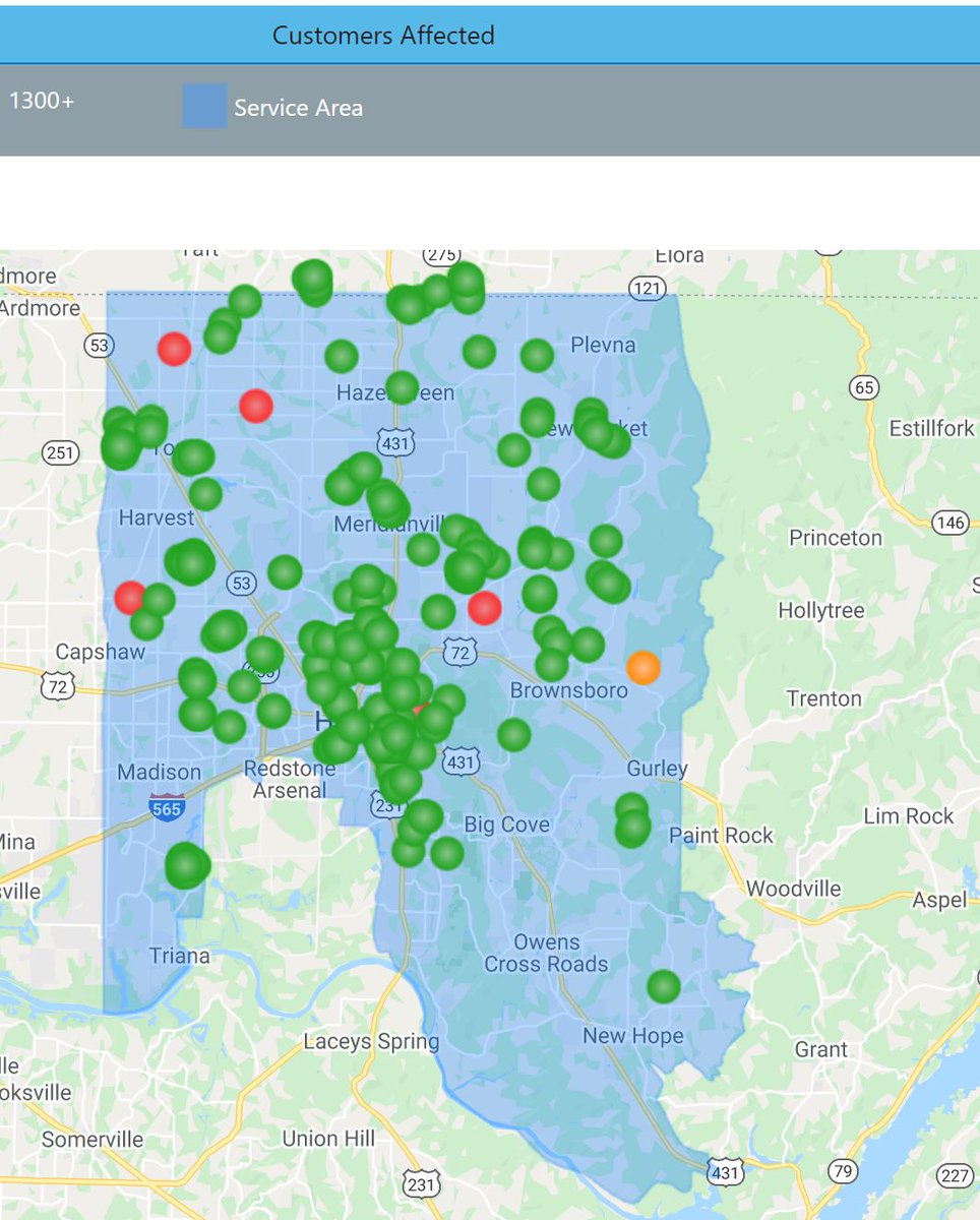huntsville utilities power outage map Huntsville Utilities On Twitter Our Crews Continue To Work huntsville utilities power outage map