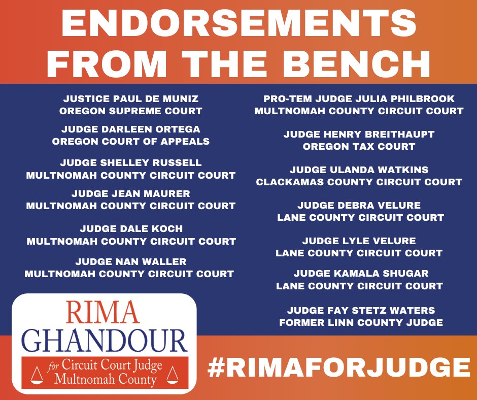 maridourghan's tweet photo. I'm excited to be endorsed by several judges on the state and local levels! These judges all support #RimaForJudge! #VoteForRimaOnMay19 https://t.co/82OwqE712k