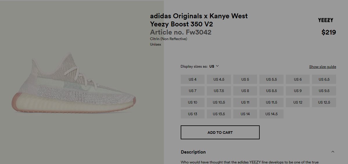 Yeezy 350 v2 citrin US9 Men s Shoes Gumtree Australia