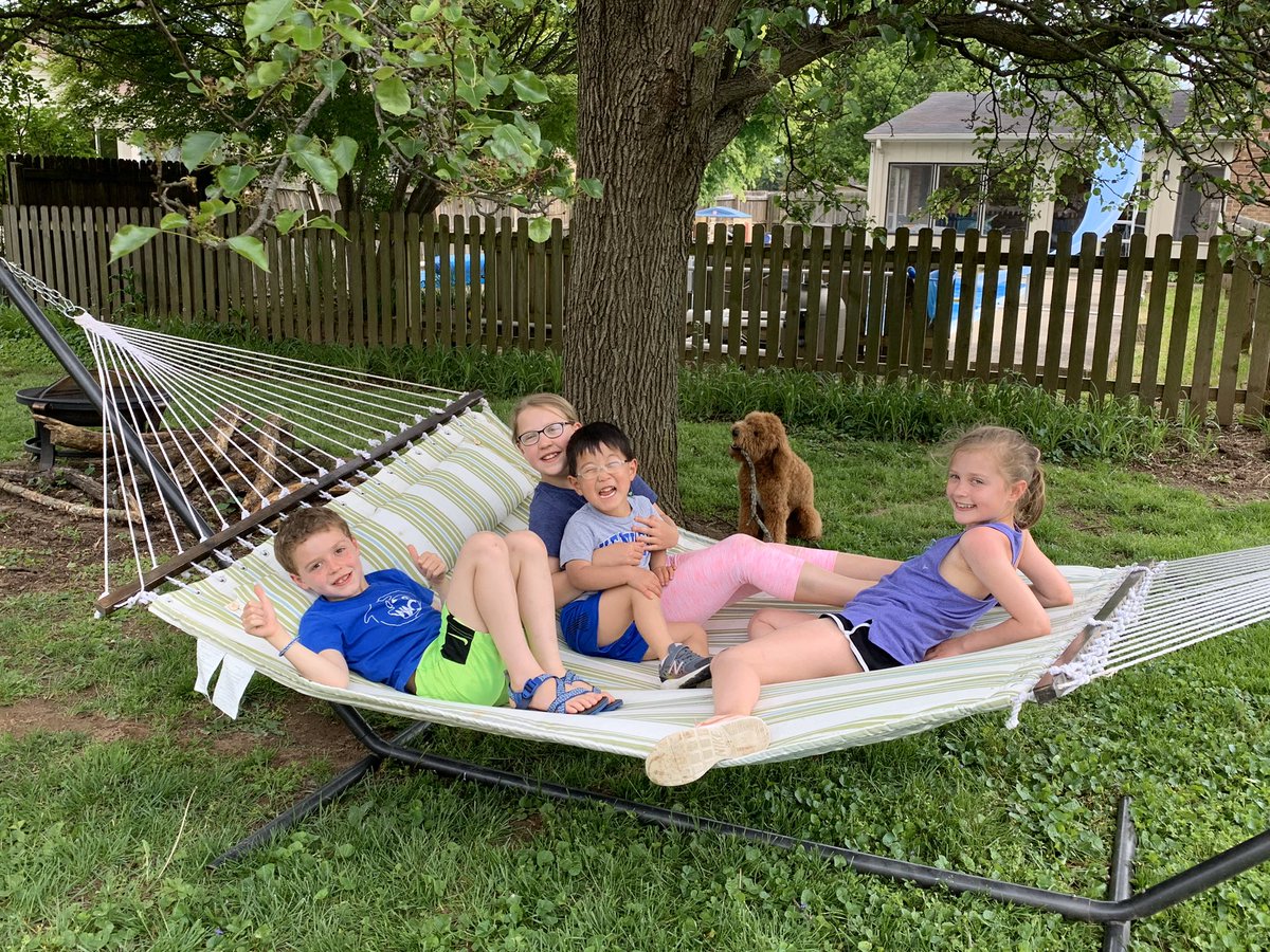 ElizKelly514's tweet photo. It’s been a Church “going”, bike-riding, trampoline jumping, hammock laying good day! ☀️❤️ https://t.co/39A5QSMLuB