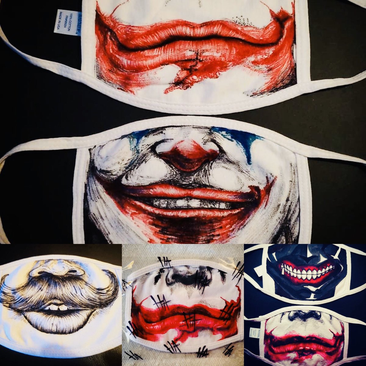 felixbarbarari1's tweet photo. Jacob our lead graphic artist has been doing these hand painted mask the past couple days. DM me up if your interested friends. 
These are unique hand painted pieces of art!  Love you all hope everyone is safe #2020 #retrodabs #facemask #art https://t.co/I6iQ9QUwkN