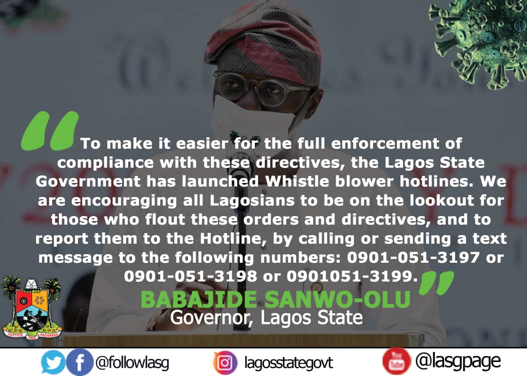 followlasg's tweet photo. Governor Sanwo-Olu on Amended Gradual and Controlled Easing of the Lockdown from Monday May 4. @jidesanwoolu @drobafemihamzat 
@HMOKUNOLA1
@gbenga_omo @gboyegaakosile 
@Mr_JAGss
#LagosAgainstCovid19 #CovidLASG 
#TakeResponsibility #StaySafeSaveLives 
#LASG #ForAGreaterLagos https://t.co/qmBbROFlYZ