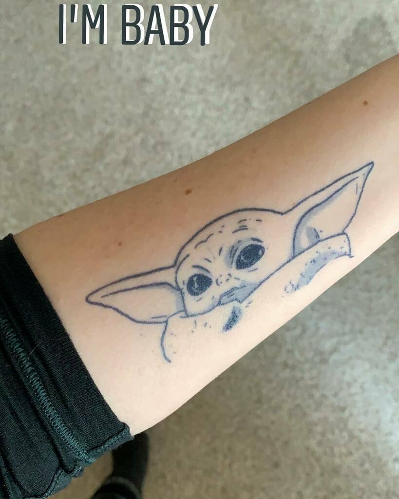 Baby Yoda done by Mikelovecraft at SDTattoo in San Diego CA  rtattoos