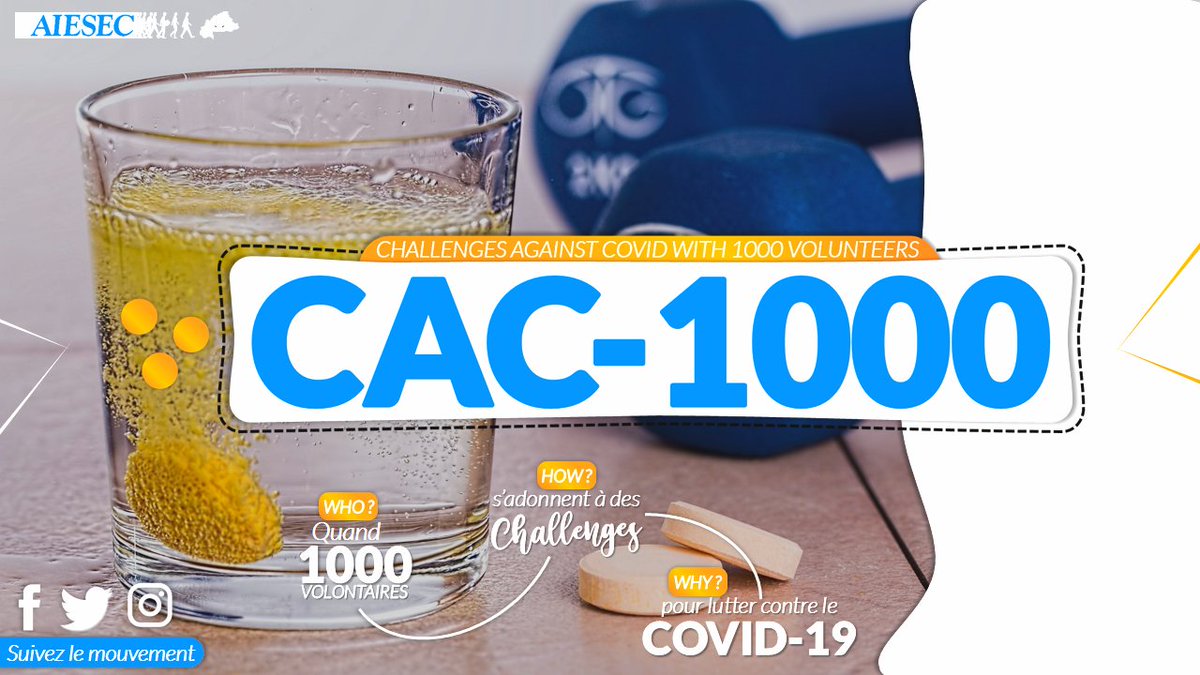 aiesec_burkina's tweet photo. Depuis maintenat 2 mois que nous somems dans l'incertitude face au #COVID. Alors nous, en tant que jeunes volontaires et engagés, avons décidé de lutter contre ce fléau, mais à notre manière: avec nos #CAC1000 (Challenges Against COVID with 1000 Volunteers).
#PN100JD
#MCBurkindi https://t.co/NHHxdWKUjA