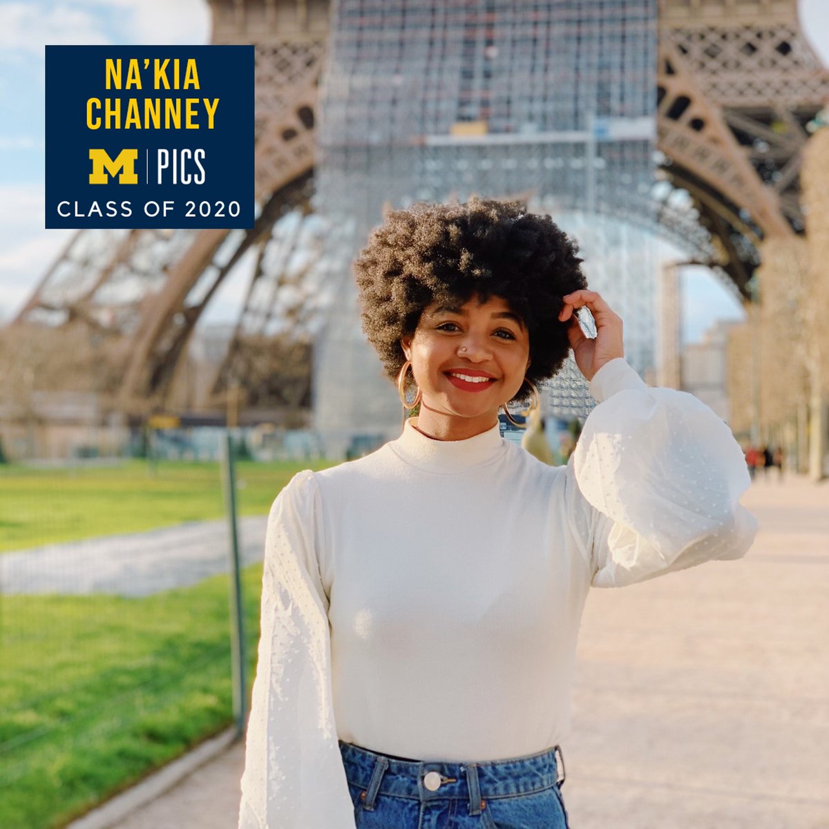 umichPICS's tweet photo. PICS Class of 2020 Senior Highlight: Na’kia Channey!🎓
✨Na’kia✨double majored in Org Studies & will start her dream job at Google!
Read more about Na’kia here: https://t.co/10Dx6bBgnS
#PICSgrads2020 #Victors2020 #MGoGrad #UMSocial #MGoBlue https://t.co/Jdztml7vsa
