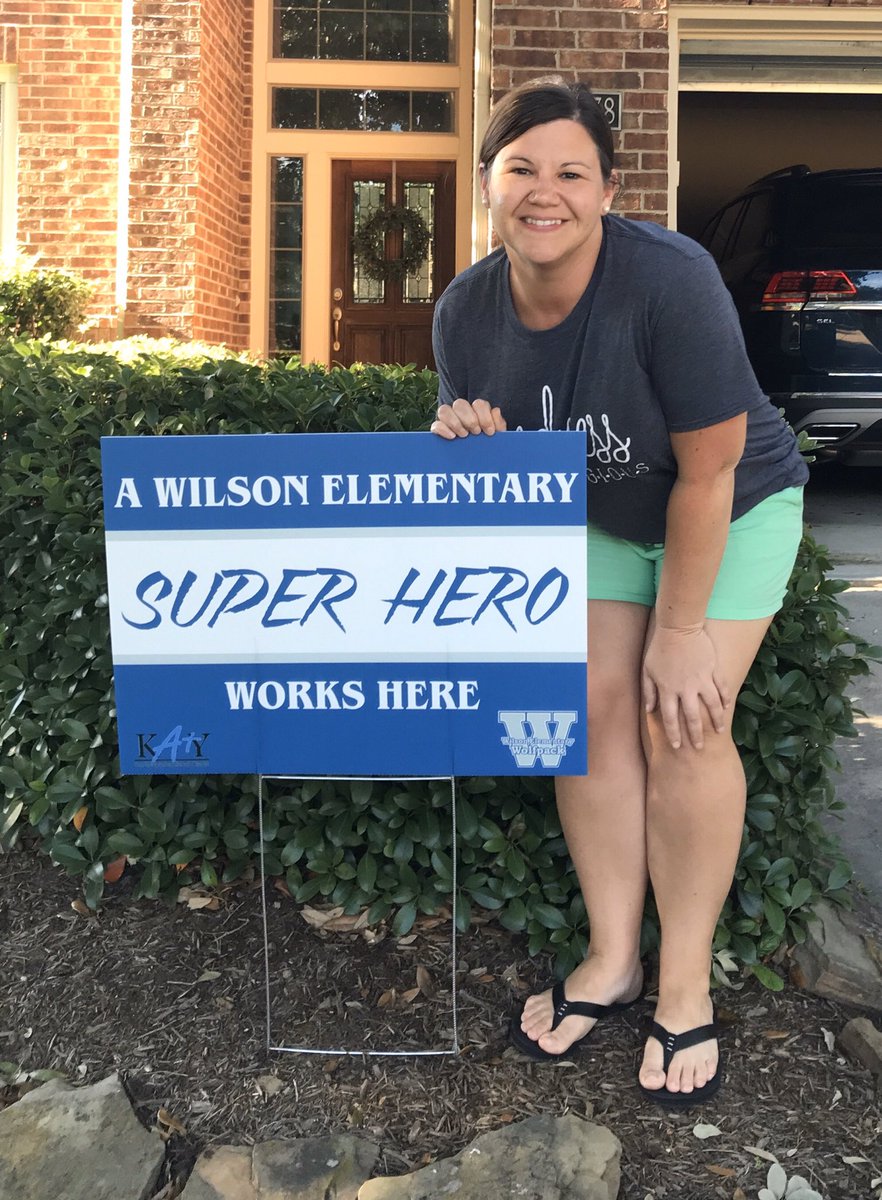 laceyabe's tweet photo. What a fun surprise to have this sign delivered to my yard today by @Mrs_Davis_09 and Company! It brought a huge smile to my face and such joy to my heart! Thanks TWE PTA and Admin Team! @TWEHowl @twepta #twepta https://t.co/FQUPPrdc1Q
