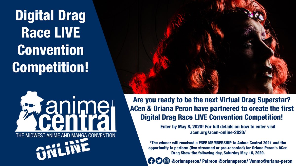 animecentral's tweet photo. We are proud to announce that we are partnering with Oriana Peron (@OrianaPeron) for a truly unique event! Do you have what it takes to be a Virtual Drag Superstar? Get your submissions in by May 8th. More details here https://t.co/DLh9pplWjk https://t.co/rKoHDhZQOv