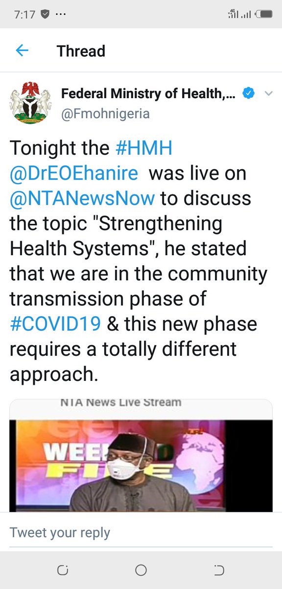 Mushefiu1's tweet photo. @NCDCgov Community transmission phase!!! And people will start going out from today. God safe us https://t.co/3vIbXo2zQn