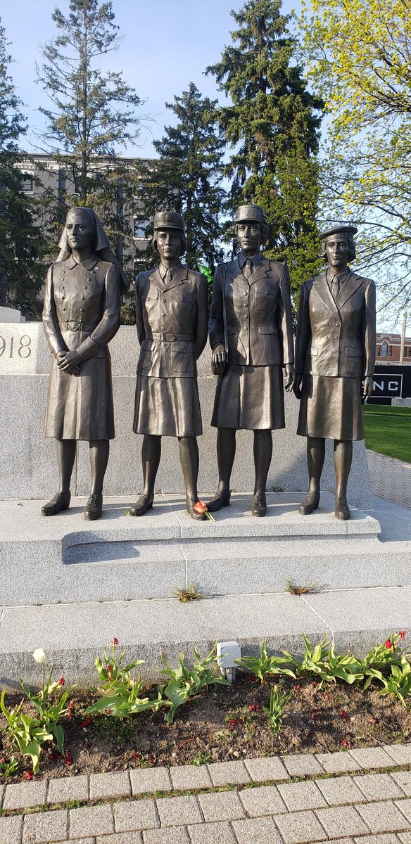 FTK3StGab's tweet photo. Our tulips for Veterans are in full bloom and beautiful. Reminiscent of a Poppy. We will always remember and give thanks to our veterans and soldiers for their sacrifice. @RoyalCdnLegion #bloominglib75 #Liberation75 https://t.co/z8sE7za3tJ