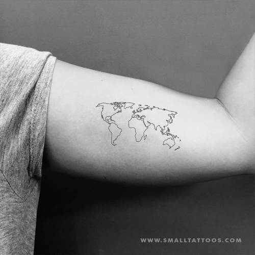 40 World Map Tattoos That Will Ignite Your Inner Travel Bug  TattooBlend