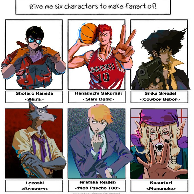 I did #SixFanarts on my Instagram, also wanna share it here, hope you enjoy it.?
(I'll put the full pictures in the comments.) 