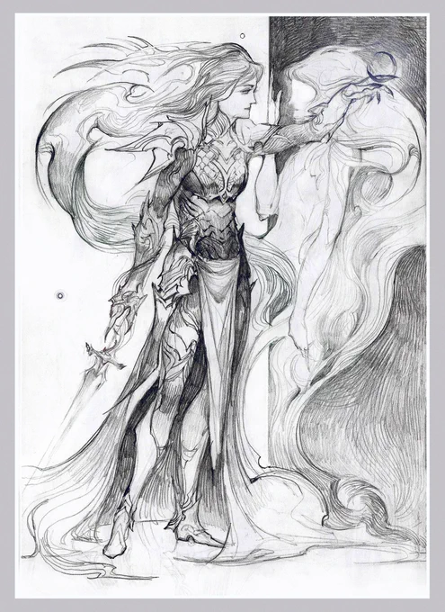 Lady and her reflection/
And spiritual interpretation
#sketch #characterdesign 