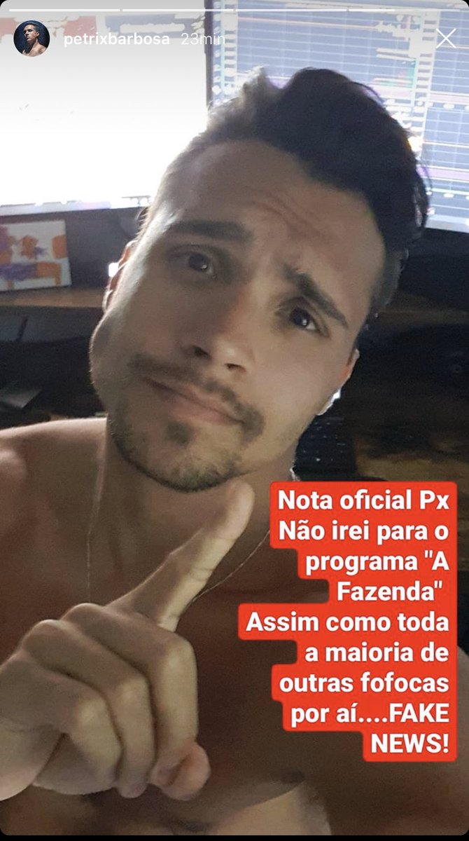 ruffinoficial's tweet photo. O Petrox negou que irá para a fazenda #petrix #AFazenda https://t.co/OLUYvJ2fuy