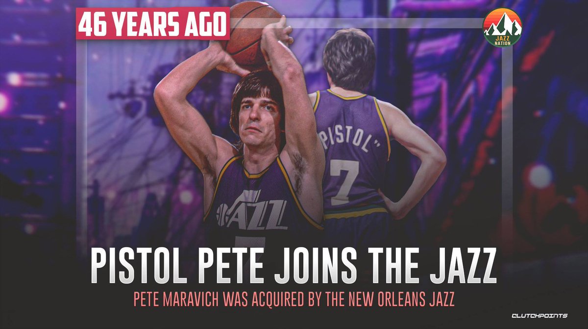JazzNationCP's tweet photo. We've drafted ourselves a special player in Pete Maravich on this day. https://t.co/p10sFwk61o