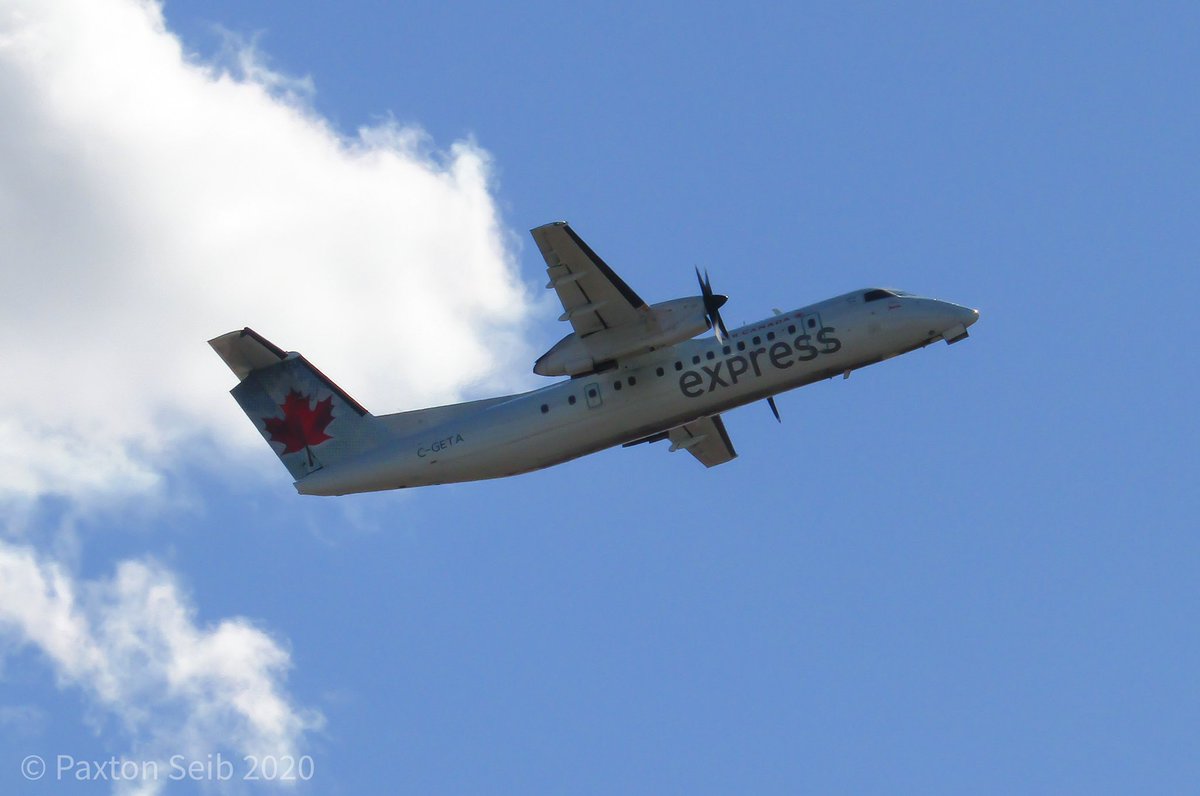 AviationYqr's tweet photo. #AirCanadaExpress (@jazzaviationlp) @dehavillandAIR #Dash8300 stopping in #YQR yesterday on its repositioning flight to Calgary! #avgeek 
QK 7130 YYZ-YQT-YQR-YYC
C-GETA (FIN 321) (30.4 yrs) 
Original Delivery to #CanadianRegional (#TimeAir) https://t.co/1TSDP87mG3