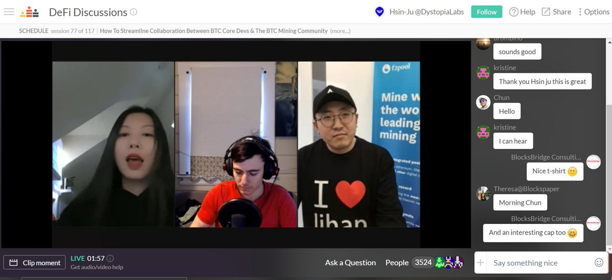 BlocksBridge_'s tweet photo. @nishantsharma87 busted various myths about #bitcoinmining with @mrjasonchoi
Now @satofishi LIVE on @DystopiaLabs's webinar, wearing an interesting combination of a tshirt and cap.
#bitcoinhalving https://t.co/zJNhIWHLxO