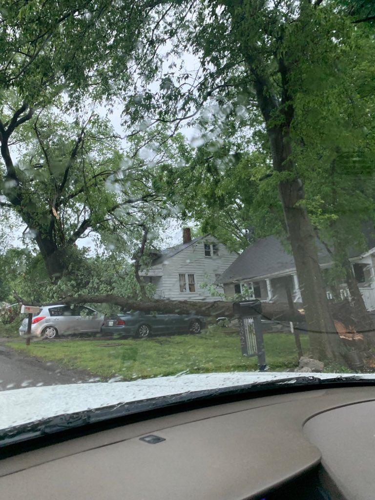 jacobyleighann's tweet photo. #WKRN our little neighborhood took a beating. Look at all these trees down in Woodycrest. @DanielleBreezy https://t.co/H3lONmGRSG