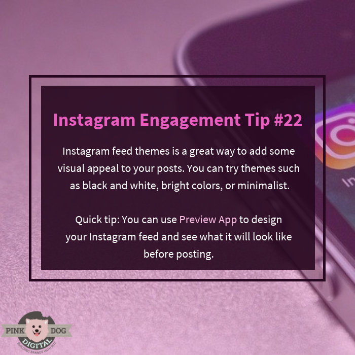 PinkDogDigital's tweet photo. Building a consistent Instagram theme for your feed is important if you want to attract more followers and engagement.
✨
✨
#socialmedia #instagramtips #instagramengagement #socialmediamarketing #marketingtips #instagramthemes #igthemes #igtips #brandswithbite https://t.co/MG87gtBcie