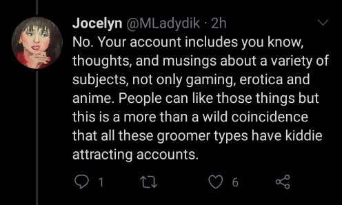 ChemyWords's tweet photo. There's many things I could talk about here. For one, they've posted a picture of *someone else entirely* for whatever reason. They've made up a bunch of proveably false shit about me too?
This is @MLadydik if you wanna report
#GlinnerIsABigot #BanGlinner https://t.co/OJc2YYdH6T