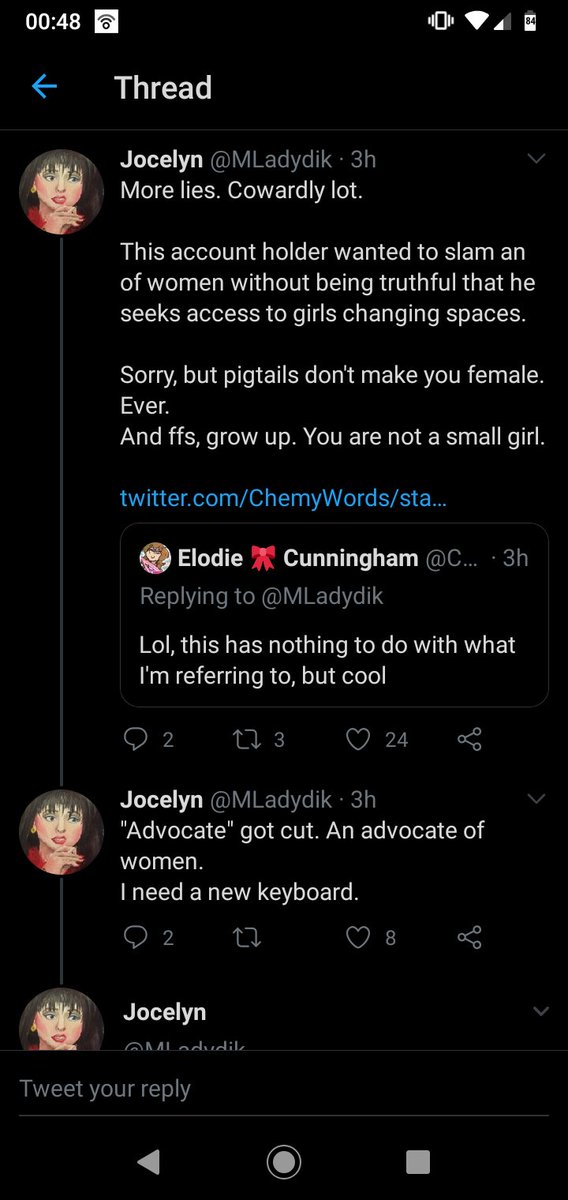 ChemyWords's tweet photo. There's many things I could talk about here. For one, they've posted a picture of *someone else entirely* for whatever reason. They've made up a bunch of proveably false shit about me too?
This is @MLadydik if you wanna report
#GlinnerIsABigot #BanGlinner https://t.co/OJc2YYdH6T