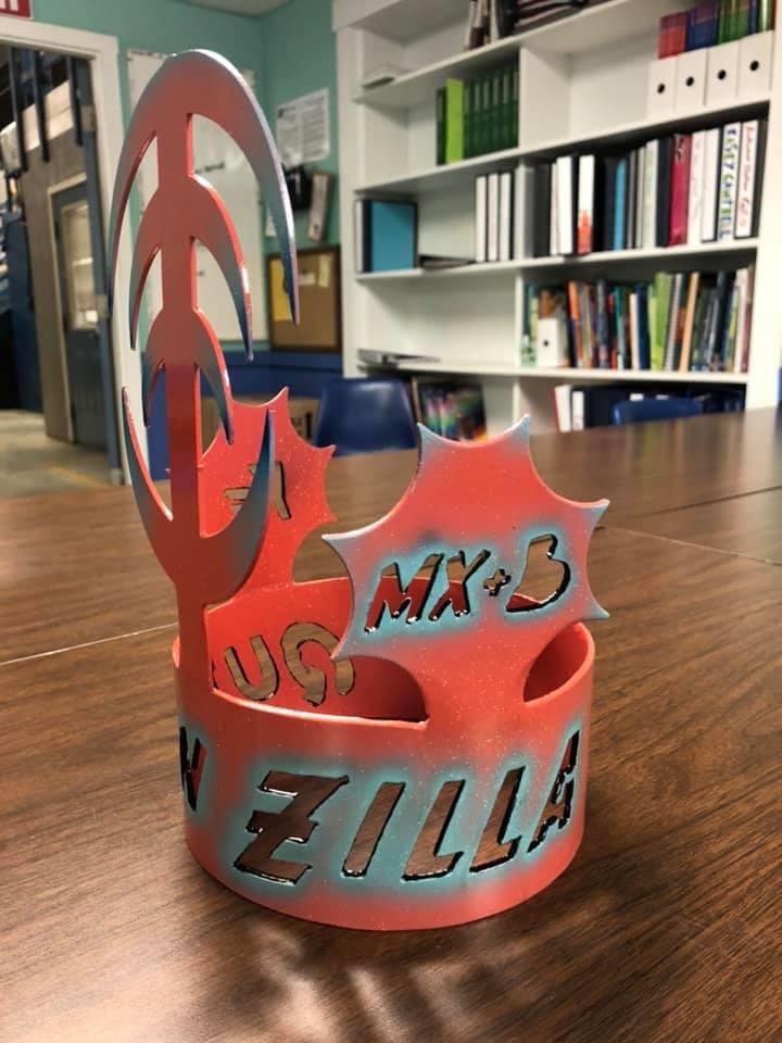 teaching207's tweet photo. 1 yr ago my S gave me this crown he welded for me at an assembly. The whole school helped with design and paint (my fave colors). 🥰 It’s in my classroom. 😭 #cte #careerandtechnicaleducation #queen https://t.co/OR7GjJbloQ